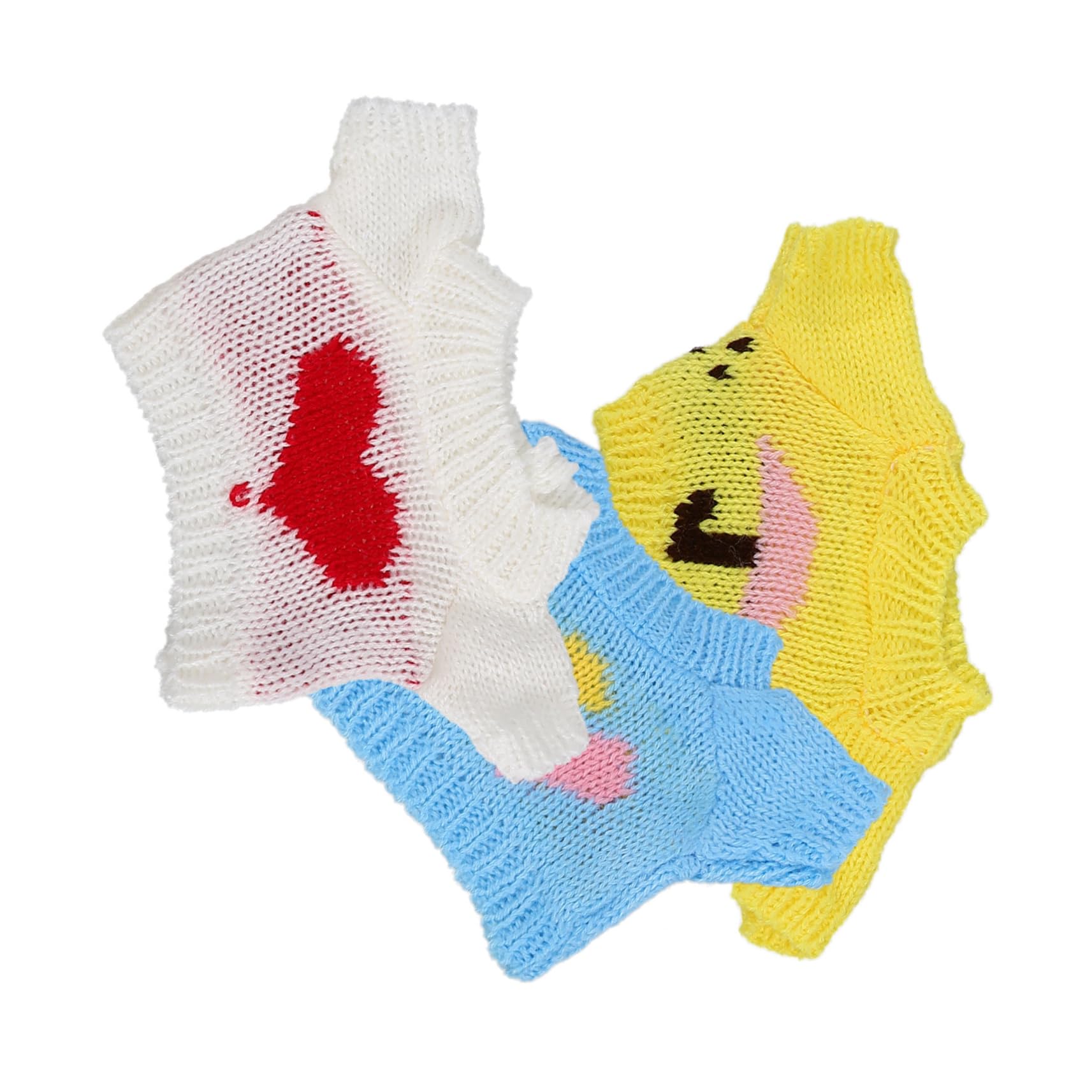 ORFOFE 3Pcs Cute Bear Doll Clothes Adorable Sweater Outfits for Stuffed Animals Includes Heart Sweater Umbrella Sweater Heart Sweater Doll Accessory