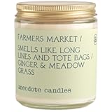 Farmer&apos;s Market&apos; Coconut Soy Wax Candle &vert; Premium Hand Poured & Long Burning &vert; Ginger & Meadow Grass Scent &vert; Phthalate-Free &vert; for Home&comma; Office&comma; Gift - 7&period;8 Oz