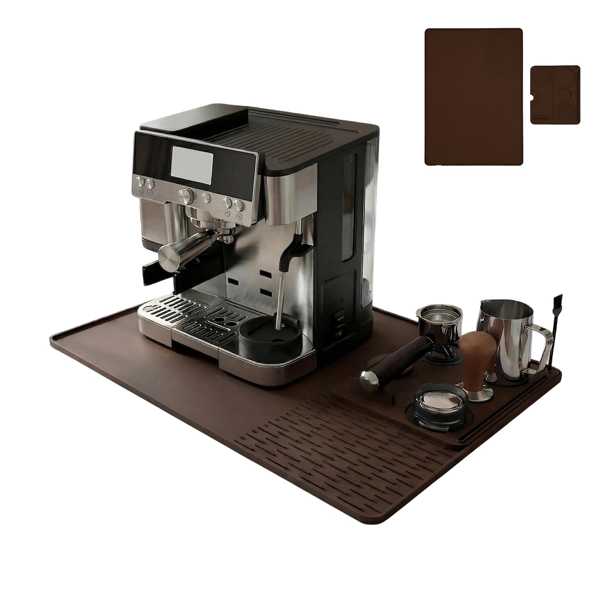 Silicone Coffee Mat with Tamping Station Compatible with Ninja Luxe Cafe/Pro / ES601 ES701，4-in-1 Non-Slip Mat for Countertop, Espresso Machine Accessories Kit