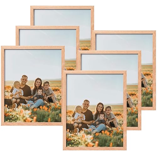 ATOBART 8x10 Set of 6 Oak Wood Picture Frame Solid