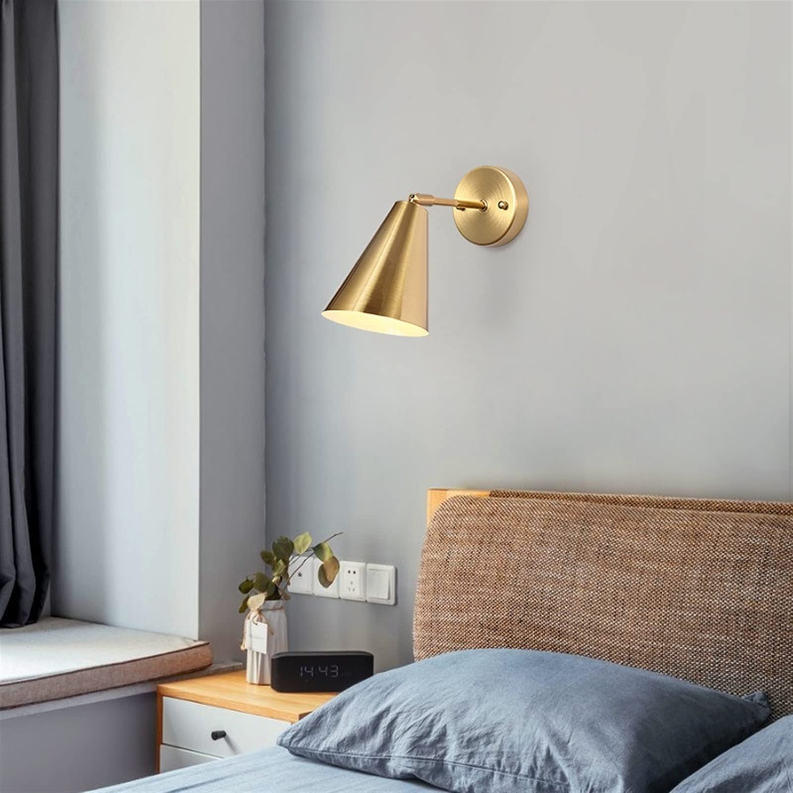 Mittelalterliche Luxus Wandleuchte Trichter Schatten gebürstet Gold Finish Wandmontiertes Licht Antike Messing Wand Messing Beleuchtung Badezimmer Waschtischspiegel Lichter E27 Basis für Wohnzi