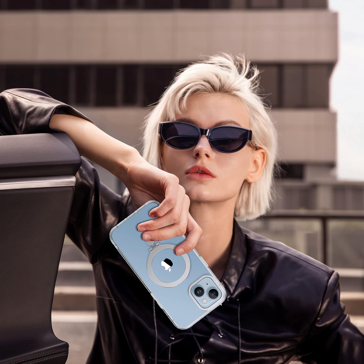 DUEDUE for iPhone 14 Magnetic Case, Case iPhone 13 with Invisible Stand [Compatible with Magsafe], Full Body Protective Cover Slim Shockproof Kickstand Phone Cases for Apple iPhone 13/14 6.1", Clear - Image 8