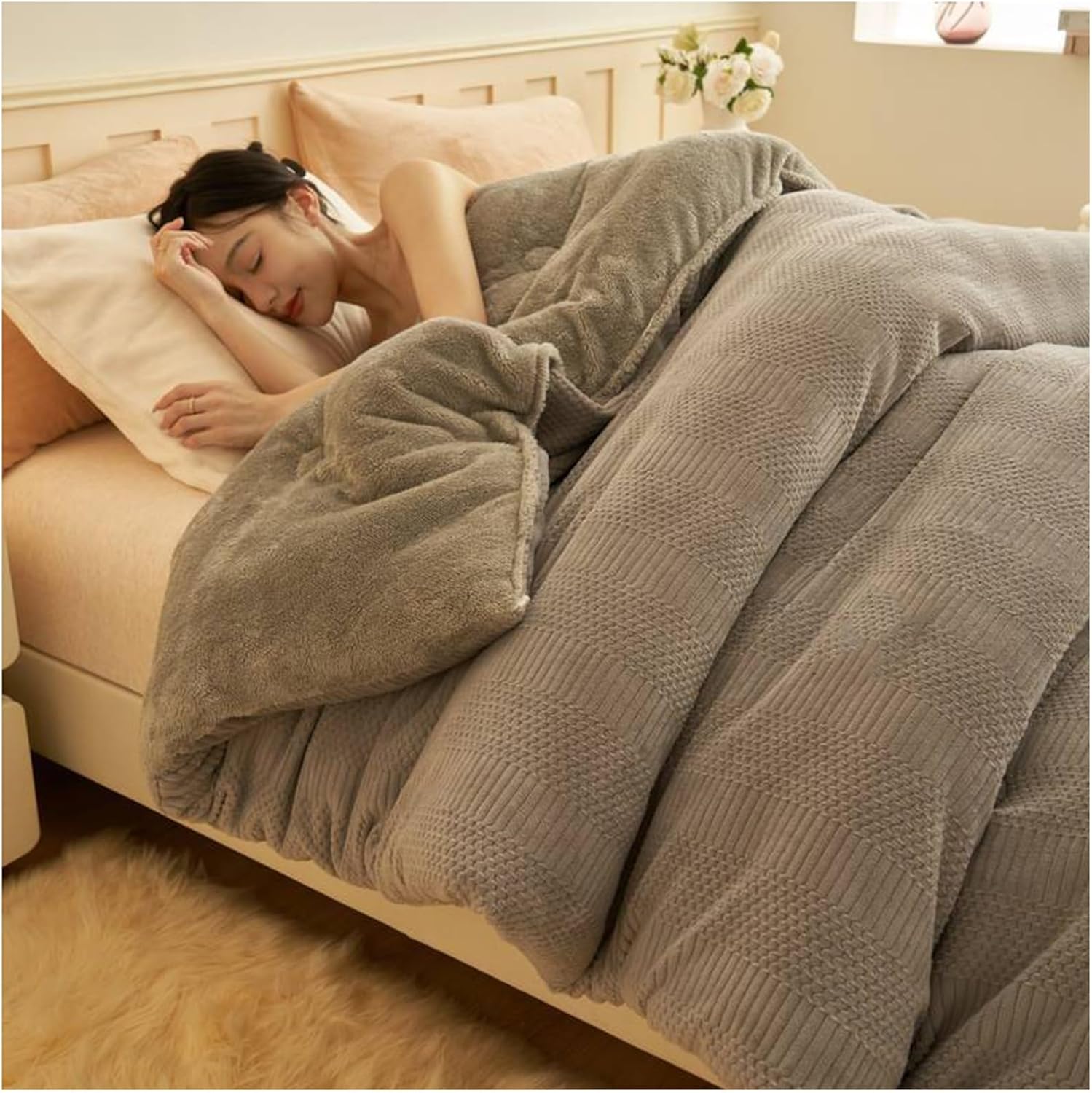 YySXIQ 冬用キルト、厚手の暖かいブランケット、冬用ダブルベッド用