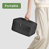 Vista 4 de Bolsa de viaje para herramientas para el cabello con almohadilla resistente al calor, funda de transporte de viaje de doble capa para alisador