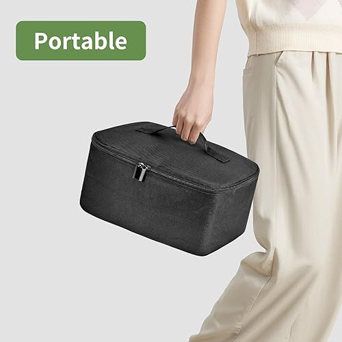 Miniatura 4 de Bolsa de viaje para herramientas para el cabello con almohadilla resistente al calor, funda de transporte de viaje de doble capa para alisador,