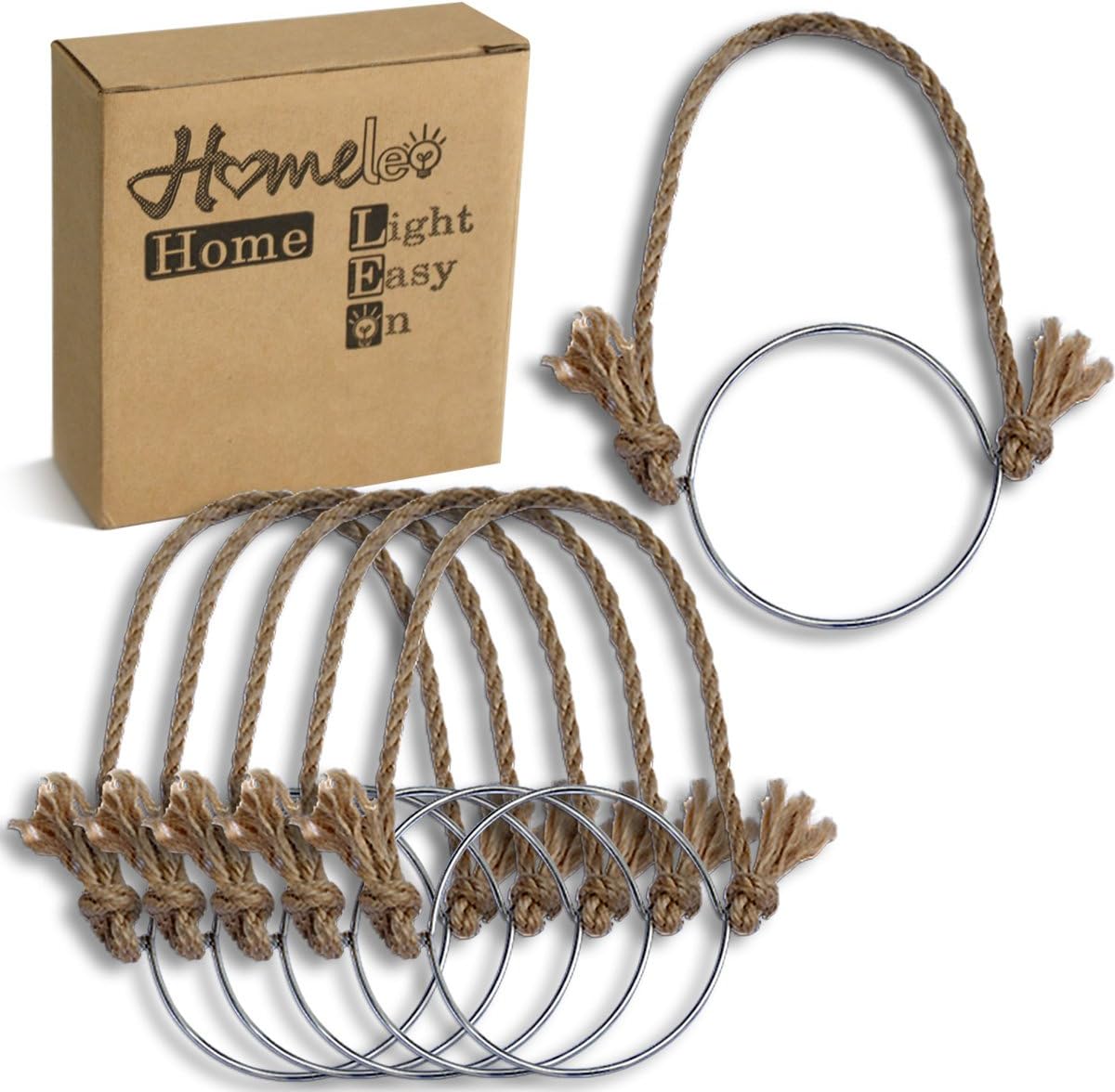 Amazon.com: Homeleo 6Pack Burlap Wire Hangers Stainless Steel Handles ...