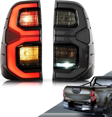 VLAND Luces traseras LED compatibles con Toyota Hilux Revo 2015-2020 (NO para Tonka) camioneta pickup, conjunto de lámpara trasera con luz de