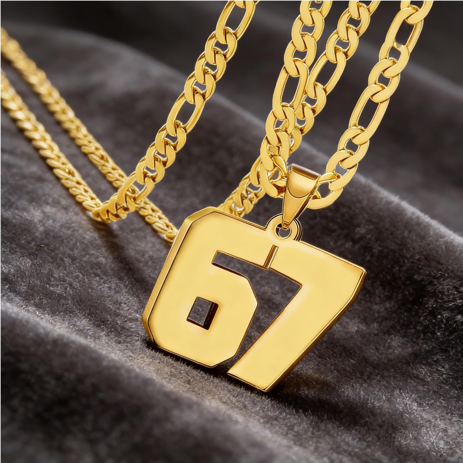 67 Chain 67 Necklace Chains for Women,Man Stainless Steel Basketball Soccer Baseball Team Number Pendant Chunky Chain Sport Necklace - Image 5