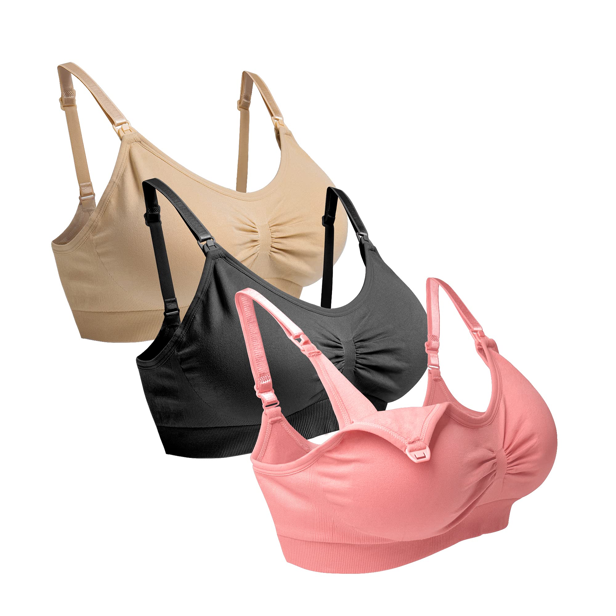 O-WareBaby Maternity Nursing Bra Seamless Breastfeeding Bras for Women 3 Pack S-XXL — view 9