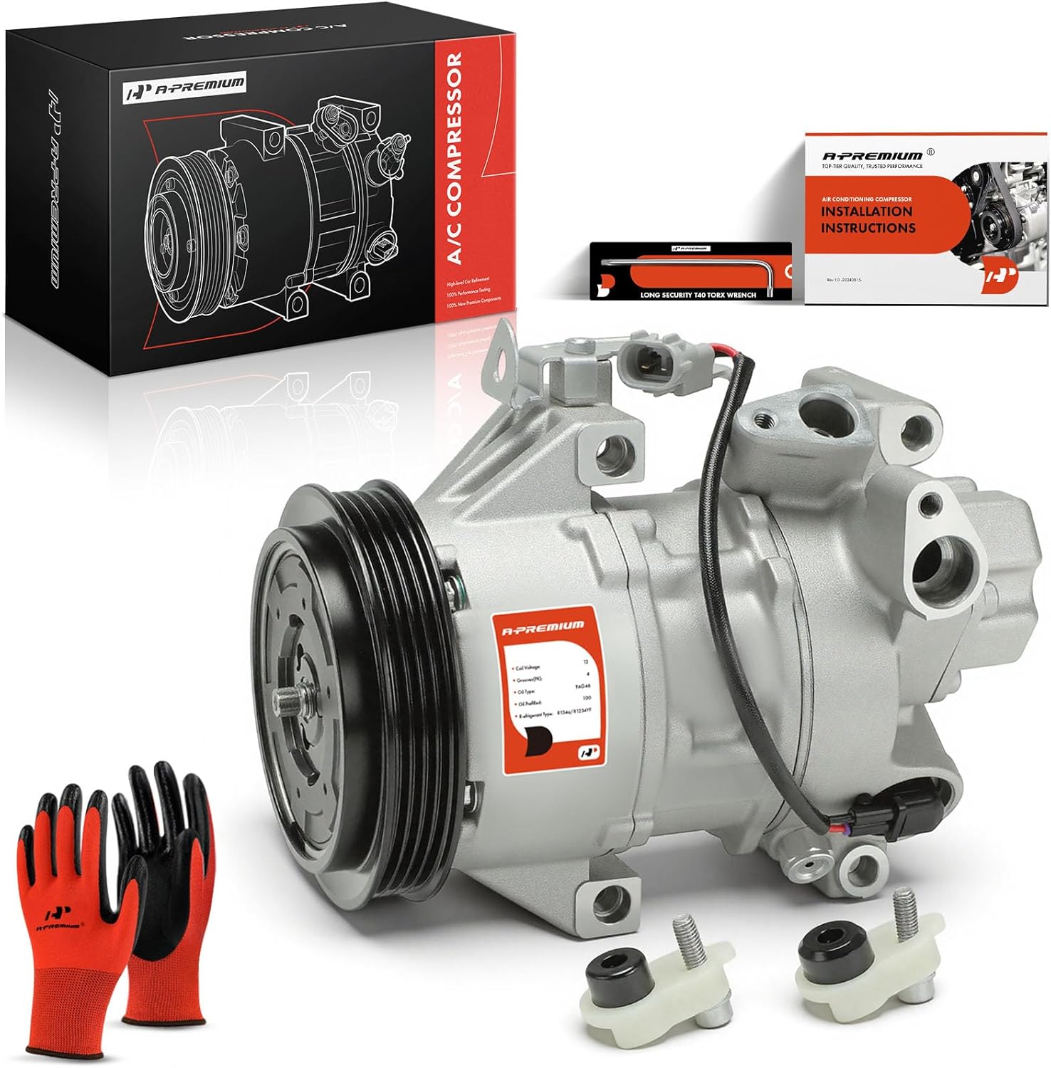 A-Premium A/C AC Compressor with Clutch Compatible with Scion xA, xB 2004-2006 L4 1.5L, Replace# 88310-2B721