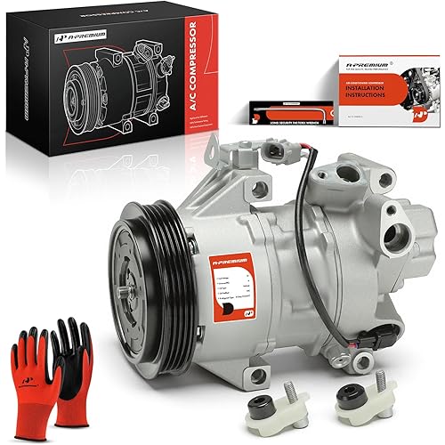 A-Premium A/C AC Compressor with Clutch Compatible with Scion xA, xB 2004-2006 L4 1.5L, Base Submodel, with 5SE09C Compressor, with 4-Groove Pulley