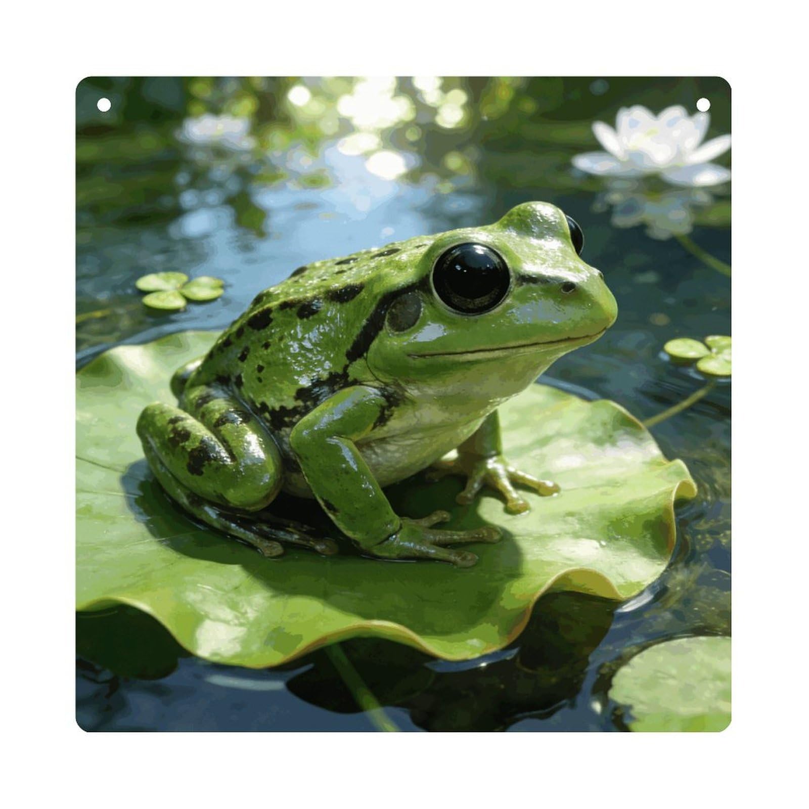LZQPOEAS Frog Square Acrylic Wall Hanging, 8-Inch Acrylic Wall Art with Rope, Premium Wall Plaque Ornament Decor for Home, Living Room, Office, Fireplace & Festive Gifts