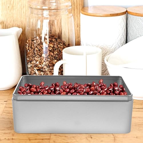 Miniatura 6 de Luxshiny 2 cajas de almacenamiento de lata caja de almacenamiento de lata decorativa con tapas de tapa para manualidades de dulces de hojas de té