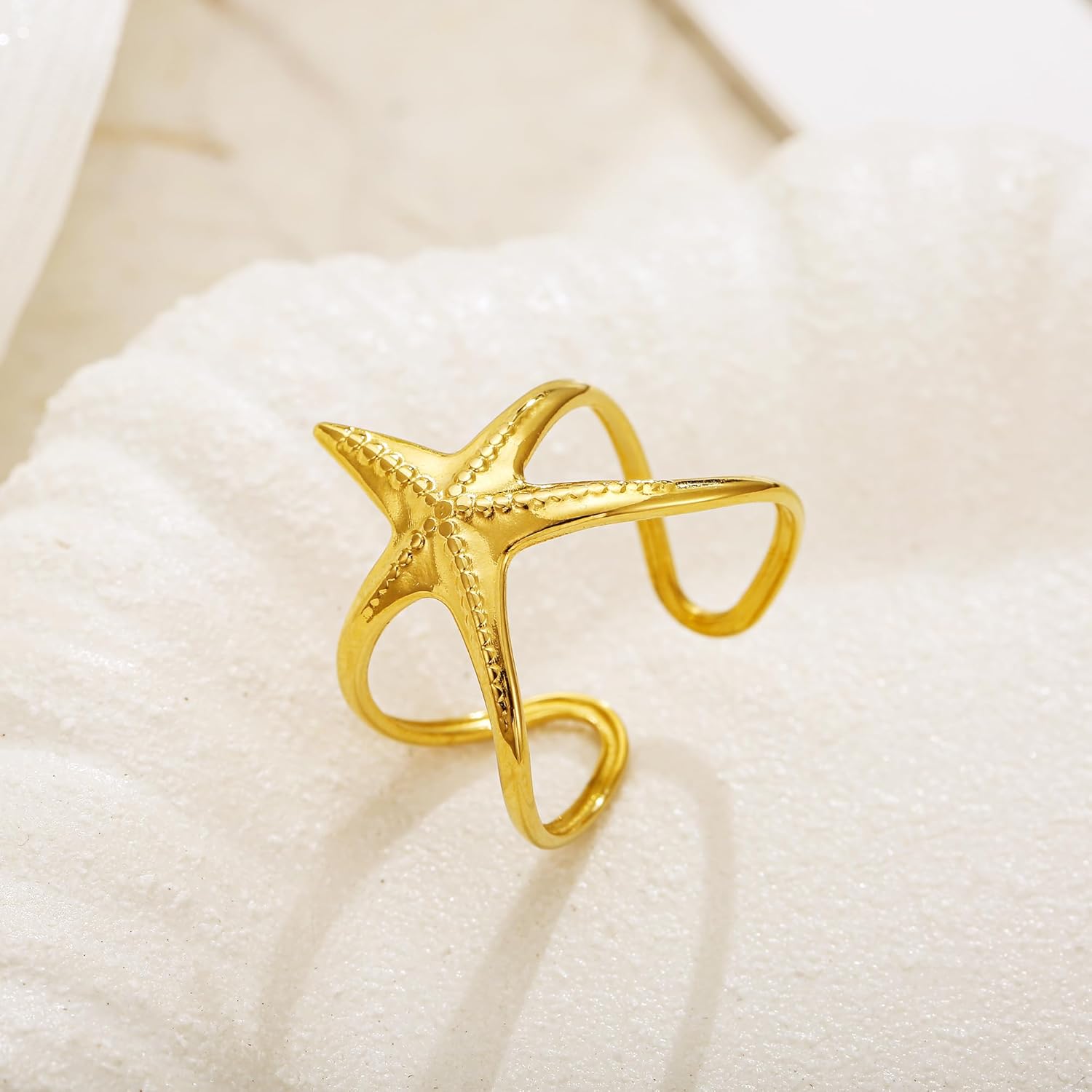 Chunky Gold Sun Rings for Women Vintage Flower/Star Rings Stackable Adjustable Open Ring Jewelry - Image 6