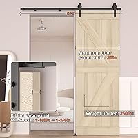 Vista 5 de Kit de herrajes para puerta de granero de 5 pies, juego de herrajes modulares resistentes para puertas interiores y exteriores