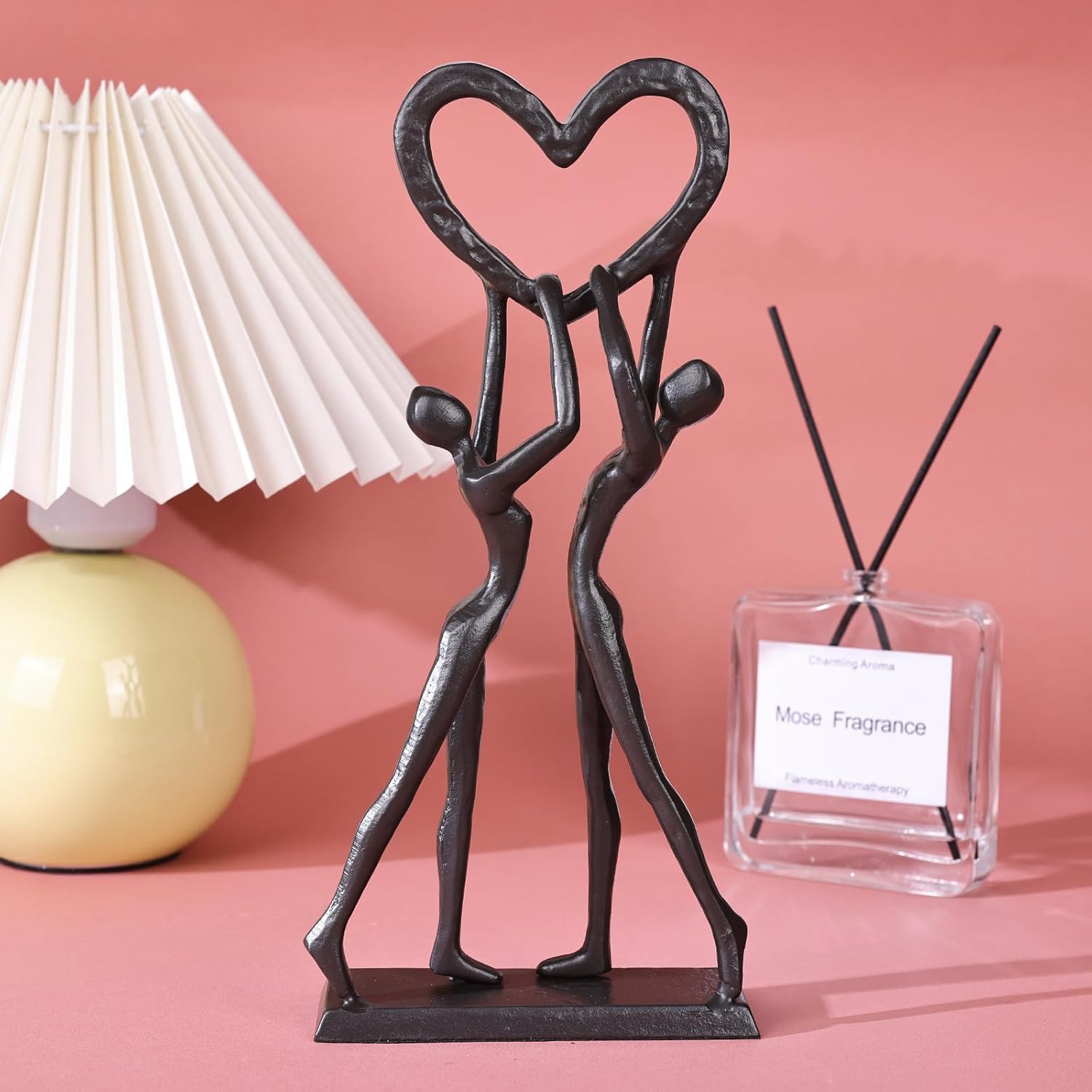 XMGZQ Iron 6th Wedding Gift - Handcrafted Sculpture of One Hearts for Couples, Her or Wife - Heart Statue Home Decor - Image 4