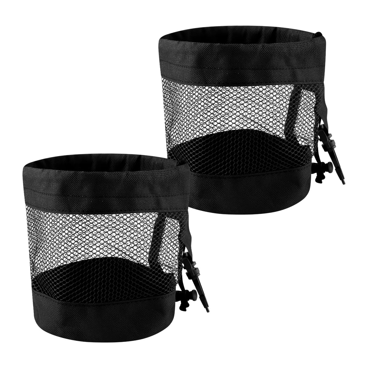 Lotsdonxia 2-Pack Golf Ball Storage Bags - Durable Nylon Mesh Drawstring Pouches for Golf Balls, Tees & Accessories (Black)