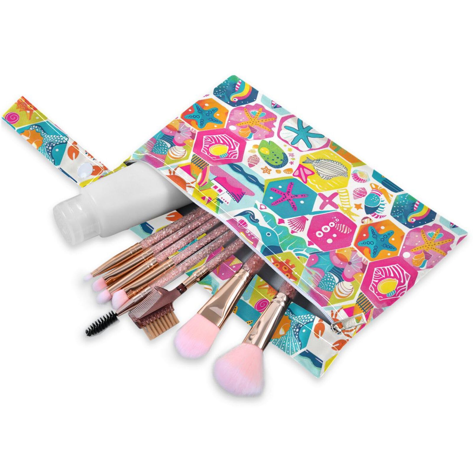 Coikll Wet Dry Bags for Cloth Diaper 2 Pack Waterproof Yoga Gym Bag for Swimsuit Wet Clothes Baby Items-?Geometric Benthic Organisms?