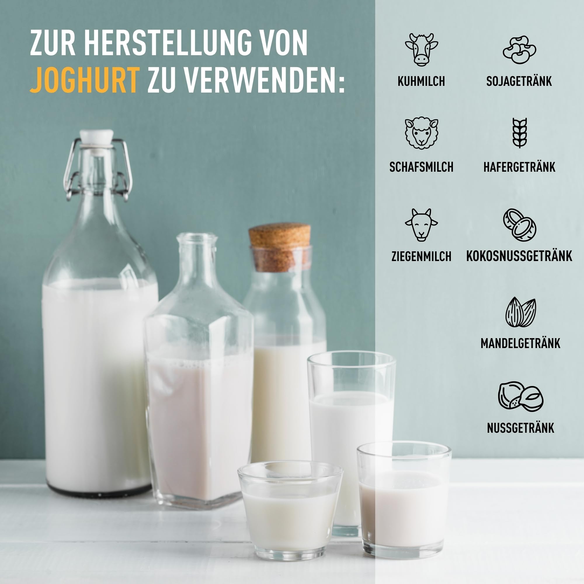 BROWIN Joghurt-Maker mit Thermostat, Joghurtbereiter mit 1,6 l Fassungsvermögen, 9 Gläser, Weiß | Temperaturbereich: 25-65°C | ür selbstgemachten Joghurt, enthält 9 Joghurtgläser mit Deckel