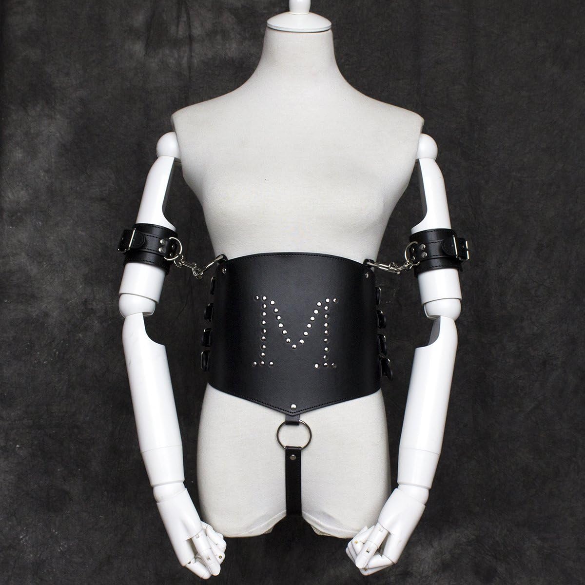 BDSM Sexuality Products Adult Training Supplies Black Leather Bondage Waistband Clothing Wrap up, Shape The Body, wear Straps, Handcuffs