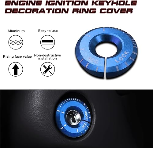 Miniatura 4 de Xotic Tech - Cubierta decorativa de anillo de encendido para motor compatible con Volkswagen Golf GTI Jetta Passat CC, etc o Audi A3 A4 A6 TT con