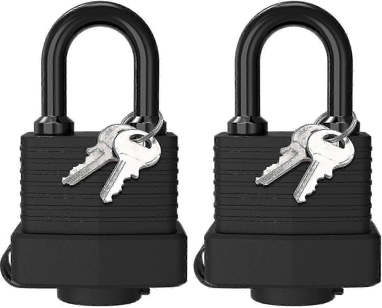 Joyhappst Image Color 2 Pack Waterproof Padlocks With 4 Keys: 40Mm Heavy-Duty Locks For Outdoor & Indoor Use