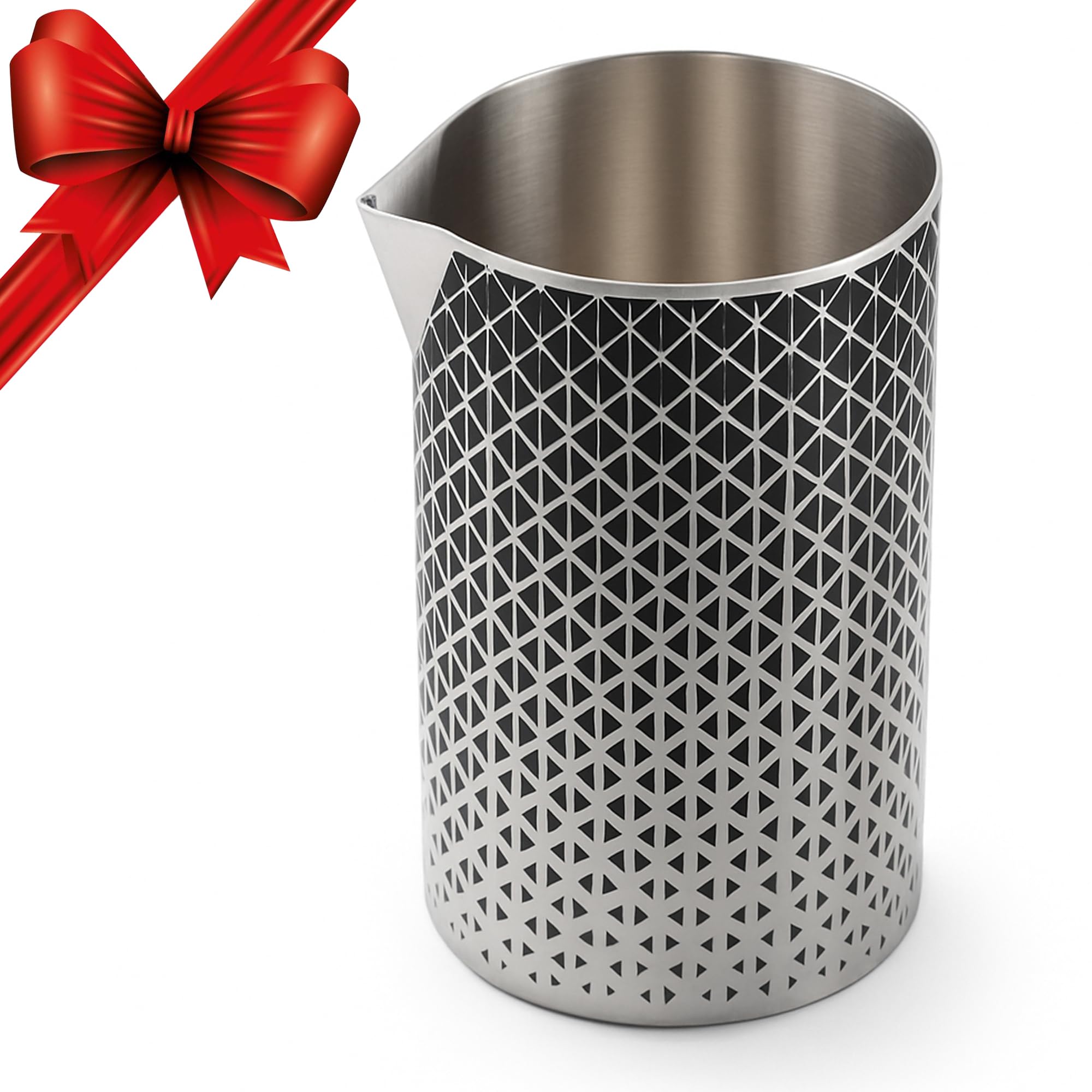 Kidia Professional Double-Wall Stainless Steel Mixing Glass 621ml with Wooden Box