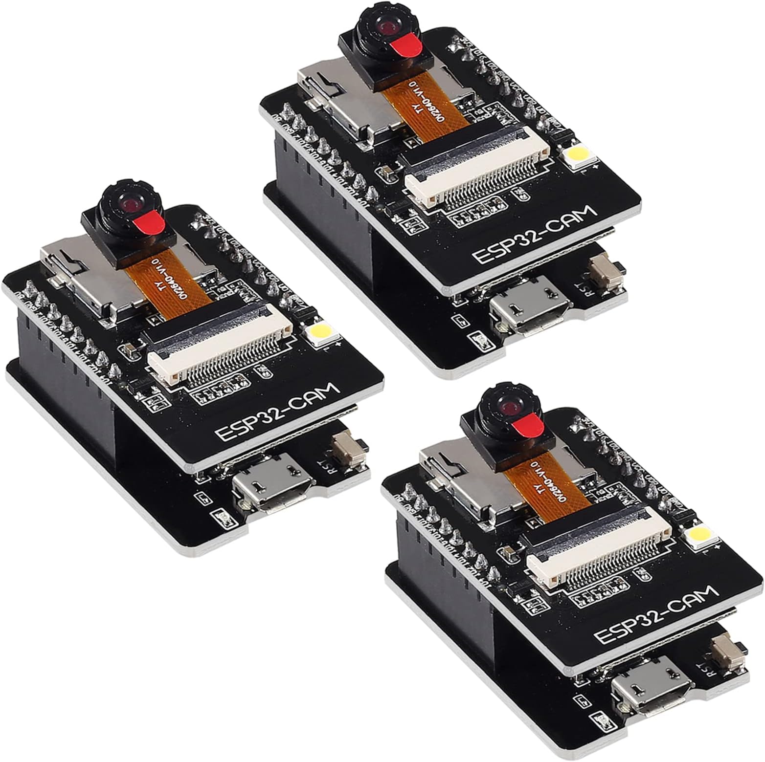 3 Pieces ESP32-CAM WiFi Board ESP32-CAM-MB Micro USB to Serial Port CH340G with OV2640 2MP Camera Module Compatible with Arduino Raspberry Pi