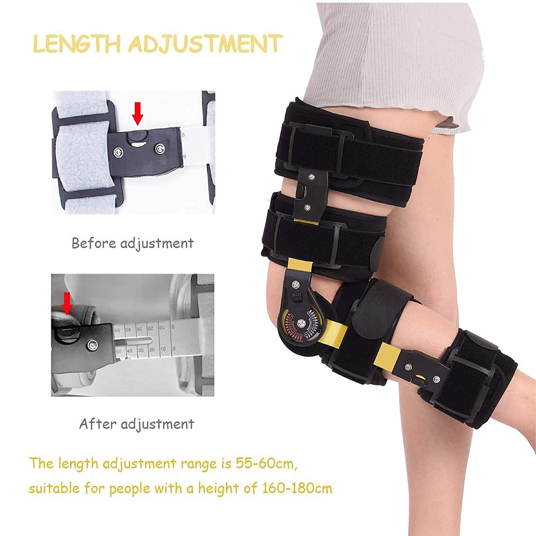 Supporto Ginocchia Stabilizza Gamba Aiuta Recupero Post Infortunio Legamento Ginocchio Slogato Brace Ginocchio Angolo Regolabile Aiuta Recupero Post Infortunio ​dovuto Interventi