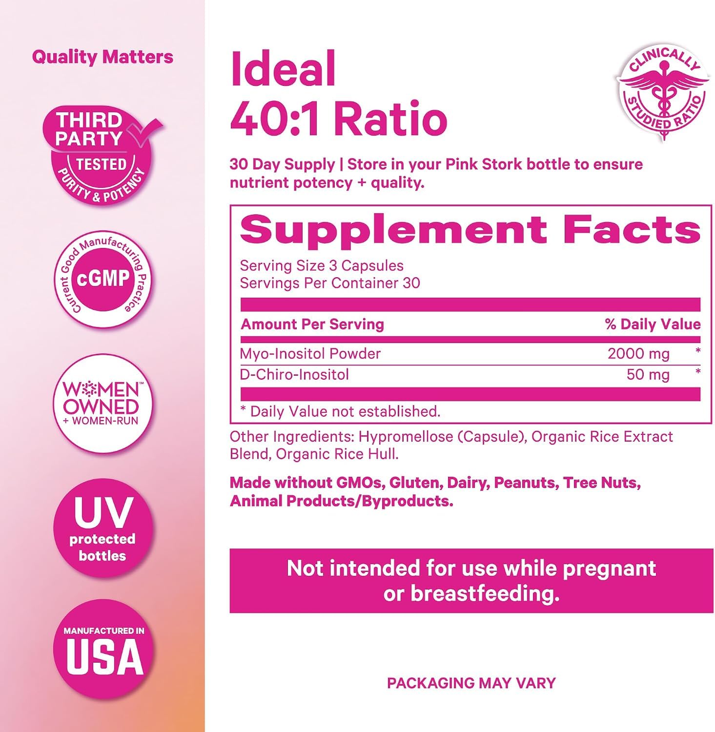 Pink Stork 40:1 Myo & D-Chiro Inositol for Women | Hormone Support | 60 ct — Amazon image 8