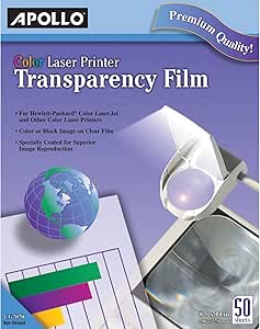 Apollo Laser OHP Transparency Film, 8 1/2 x 11, box of 50