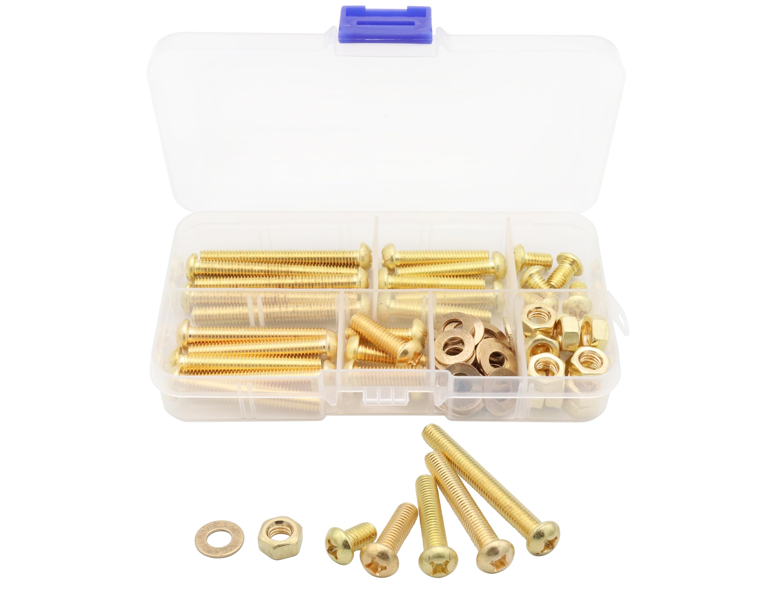Copper Machine Screws Kit - 750pcs M2 with Nuts & Washers -8