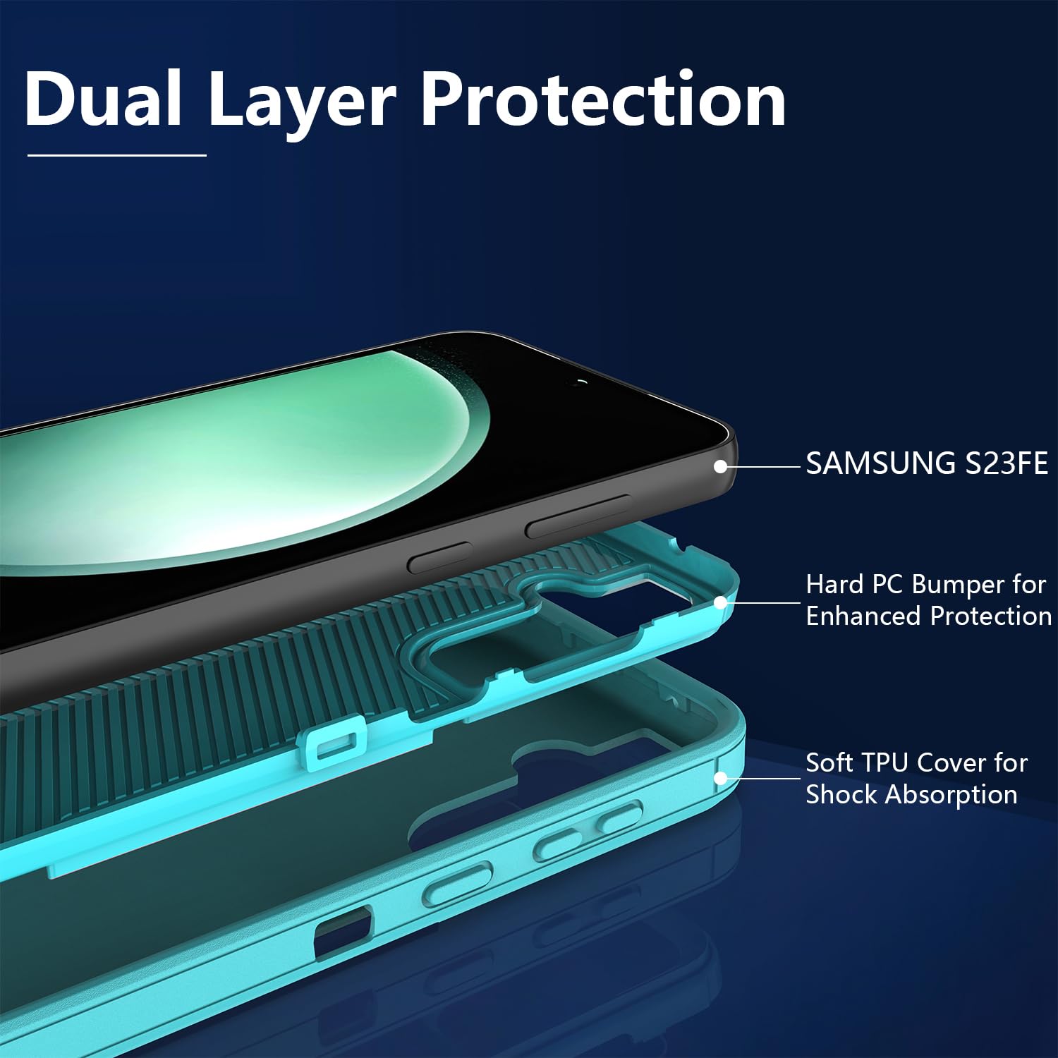 ZX Zenixy for Samsung Galaxy S23 FE Case, Heavy Duty Shockproof