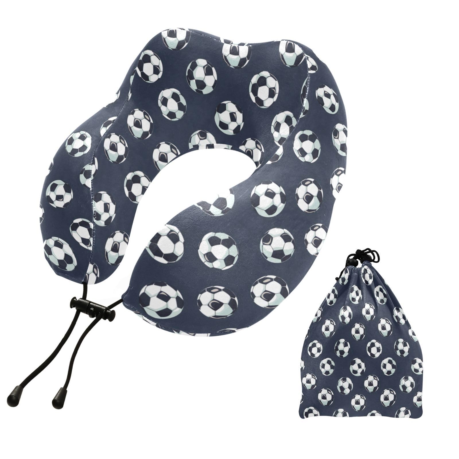 SUABO Travel Neck Pillow, Footballs Memory Foam Pillow Neck Pillow for Airplane Car Home Recliner Use