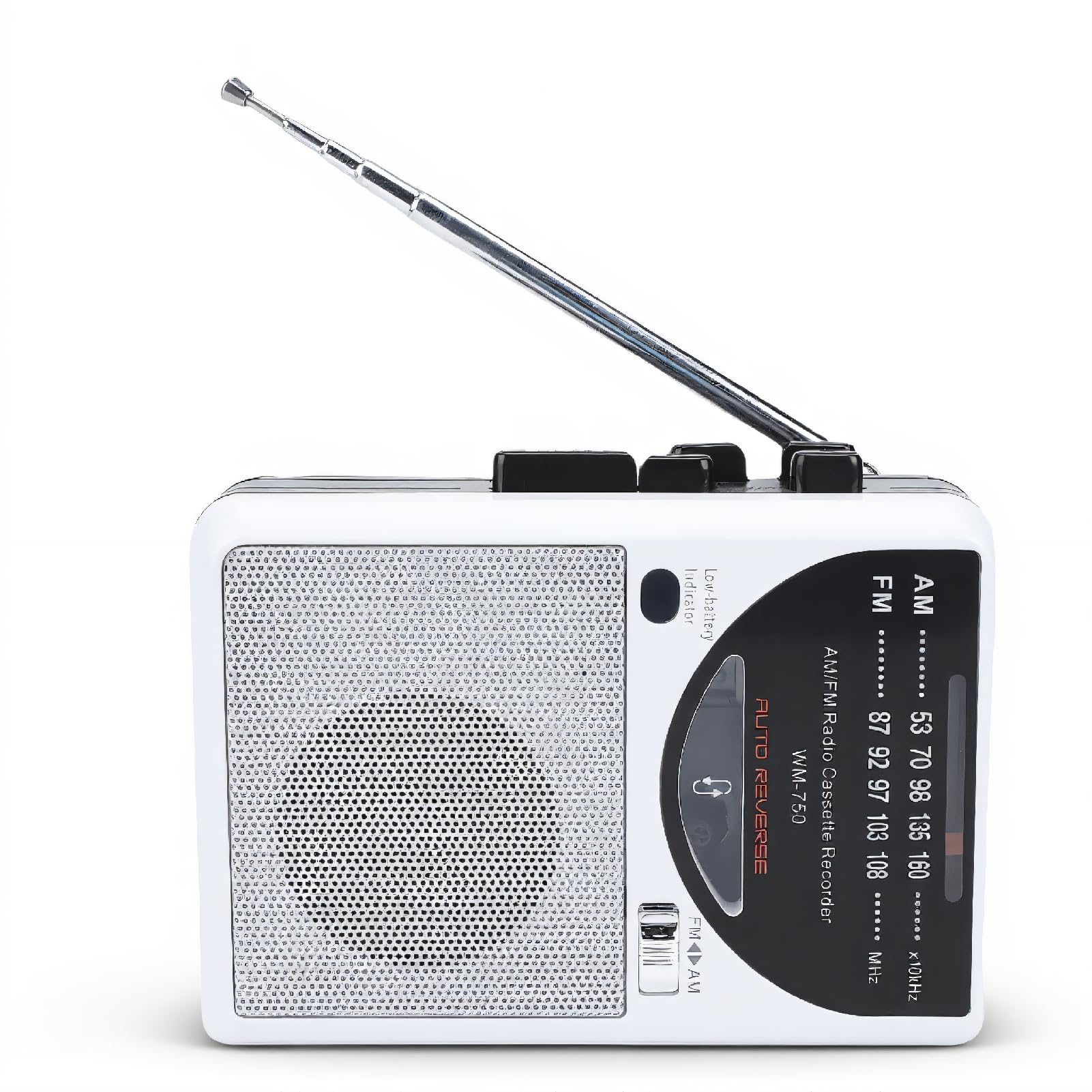 Retro Cassette Player with Auto Reverse, Portable Tape Player AM/FM, Digital LED Display, Built in Speaker, Recording Function, Headphone Jack for Garden, Walking