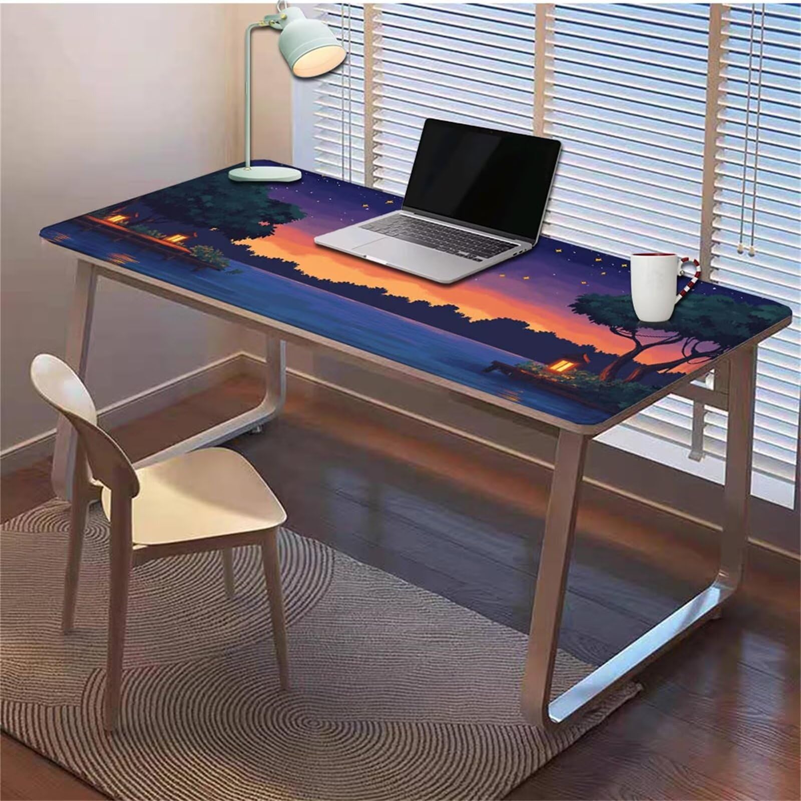 Gamingowa podkładka pod mysz 1200 x 600 x 3 mm, XXL, wodoszczelna, odporna na ścieranie, z przyszytymi krawędziami, niebieska, podkładka na biurko, poprawia prędkość i precyzję, do komputera, biura