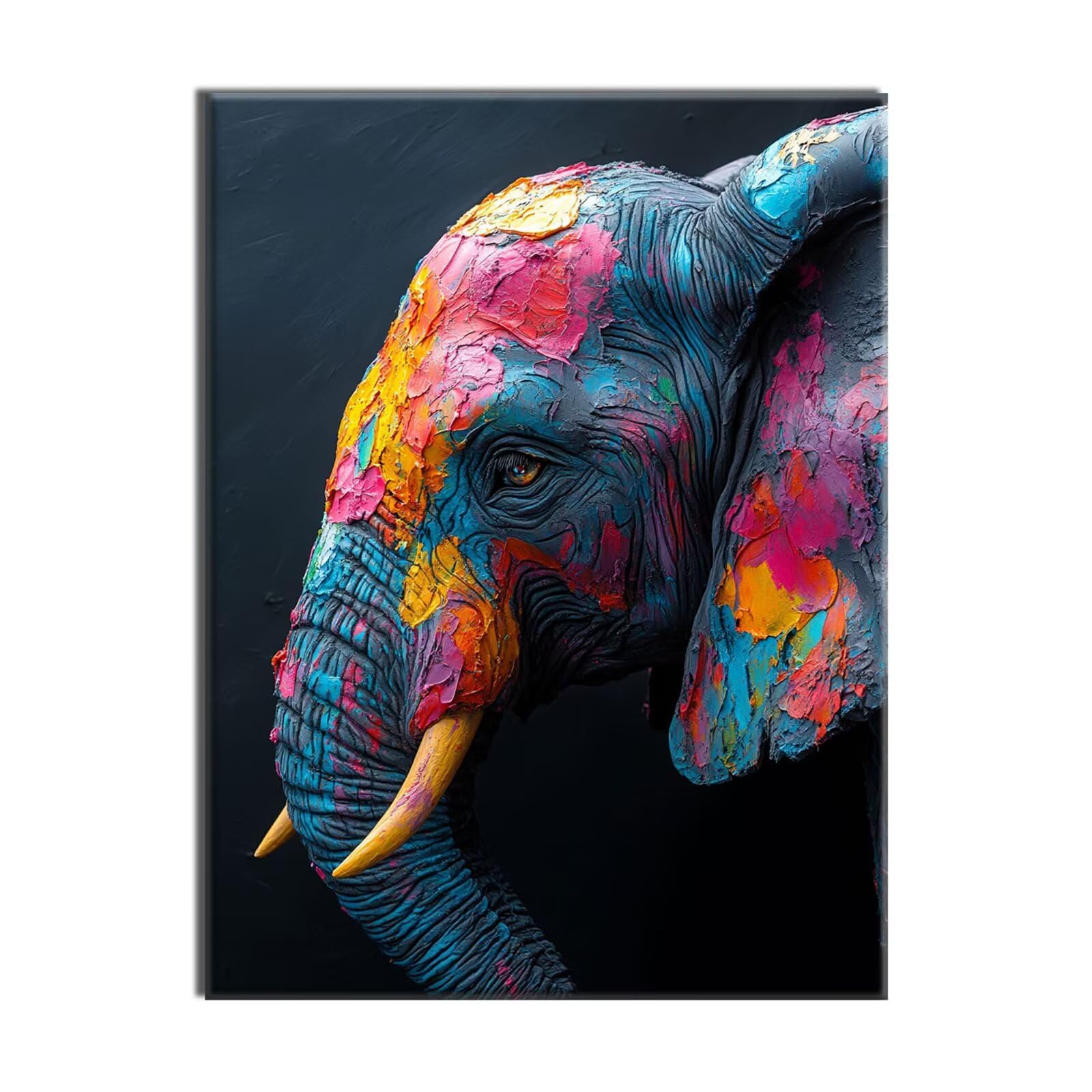 Diamond Painting Couleur Éléphant Mosaique Loisir Creatif Kit, Diy Diamond Point de Croix Broderie, Cristal Art Kit Peinture Diamant, Automne Halloween Decoration Murale, Cadeau Noel 60x80cm W-l-626