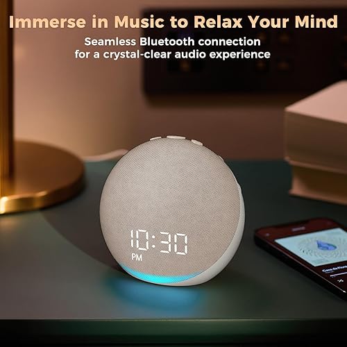 Miniatura 6 de Reloj despertador de máquina de sonido para dormitorio 25 sonidos naturales de sueño - Máquina de ruido blanco para adultos, niños y bebés - Alarma