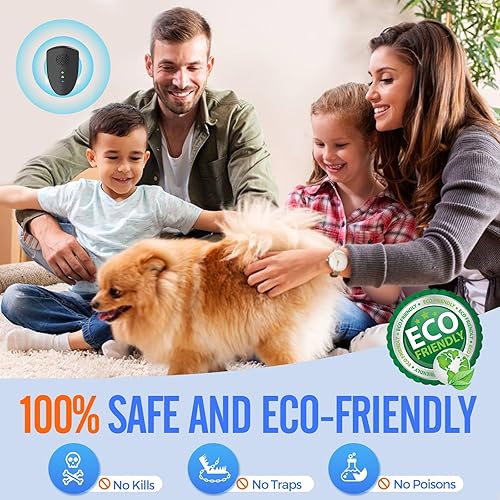 Miniatura 6 de Repelente ultrasónico de plagas, repelente de mosquitos mejorado 2025, repelente electrónico de roedores en interiores, control de plagas para