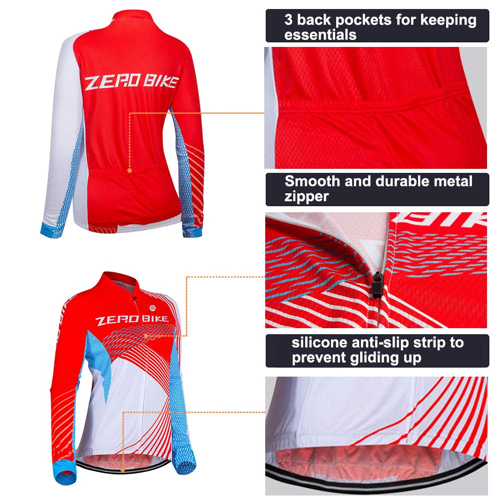 Donne Manica Manica Lunga Jersey Abbigliamento Set, Ciclismo Jersey Camicia Gel Imbottito Pantaloni Ciclismo Equitazione Bike Sportswear