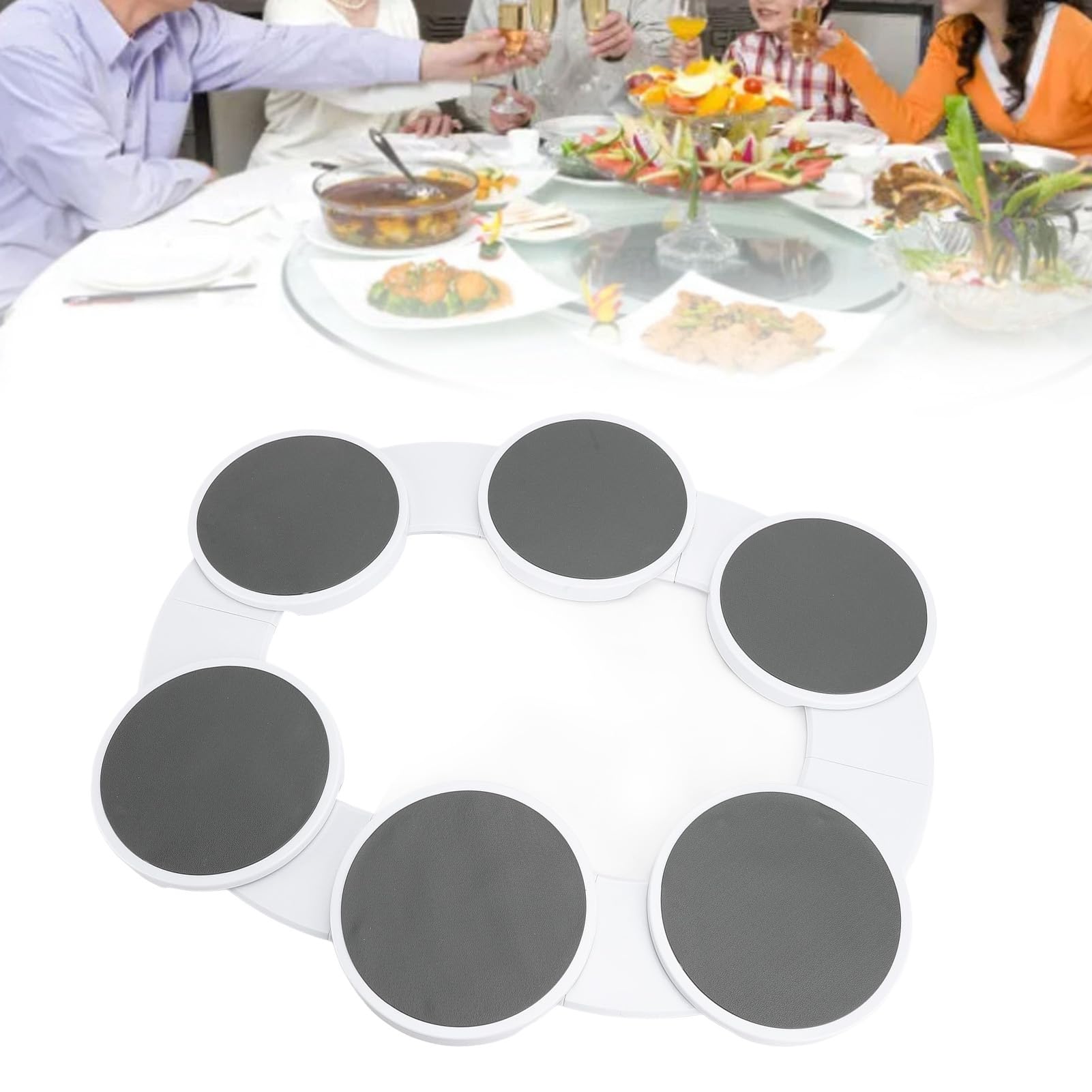 Generic Vassoi per Alimenti Rotanti Pratico Organizzatore per Giradischi per Pasti per Tavoli da Pranzo, Riunioni, Feste, Set di Vassoi per Alimenti Portatili per Eventi Familiari, ABS Facile da