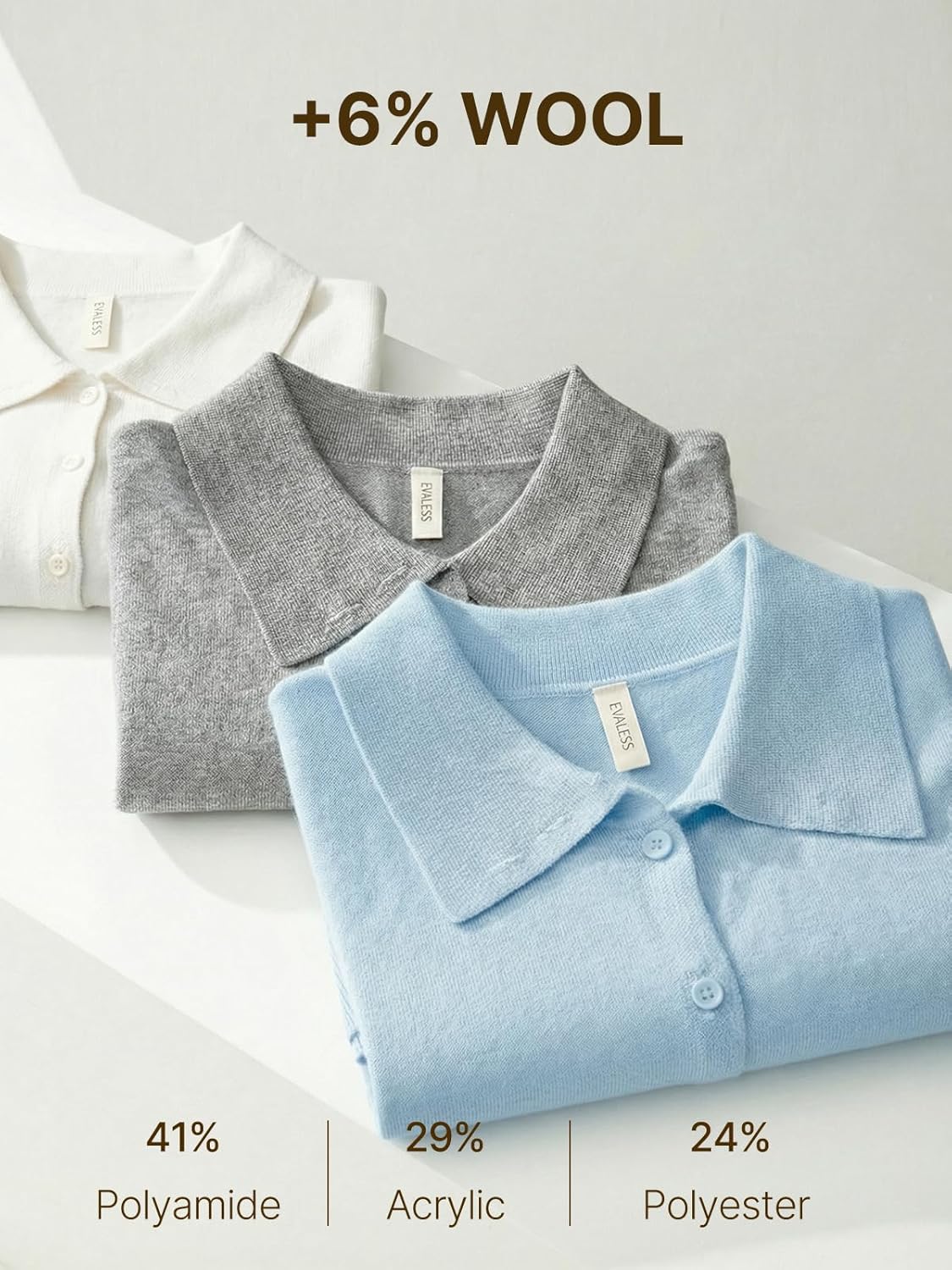 EVALESS Cardigan Sweaters for Women Wool Blend Lightweight Trendy Long Sleeve Lapel Collar Button Down Sweater Cardigans thumbnail