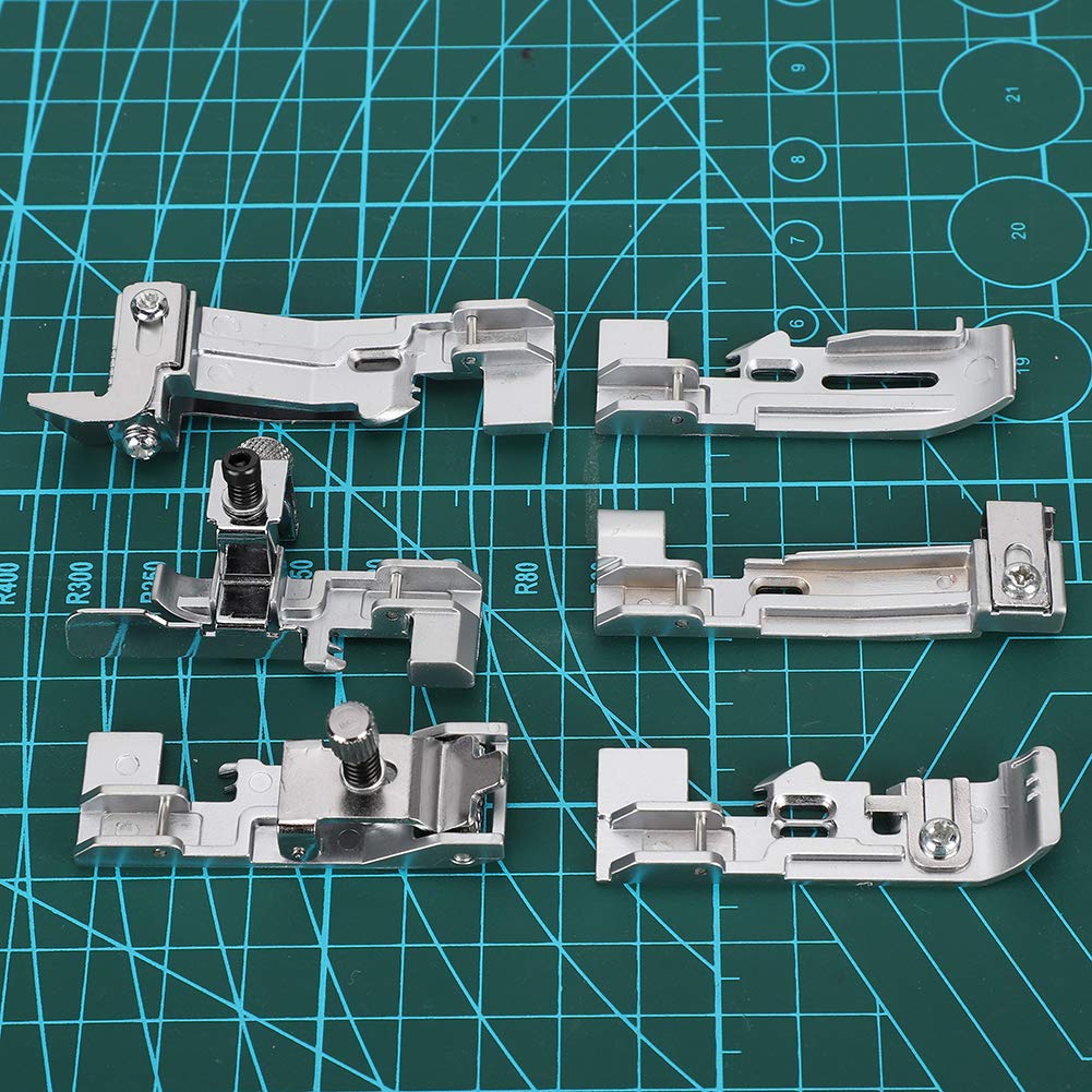 Kit piedino premistoffa per macchina da cucire domestica da 6 pezzi Set di strumenti per cucire overlock con taglierina laterale multifunzione
