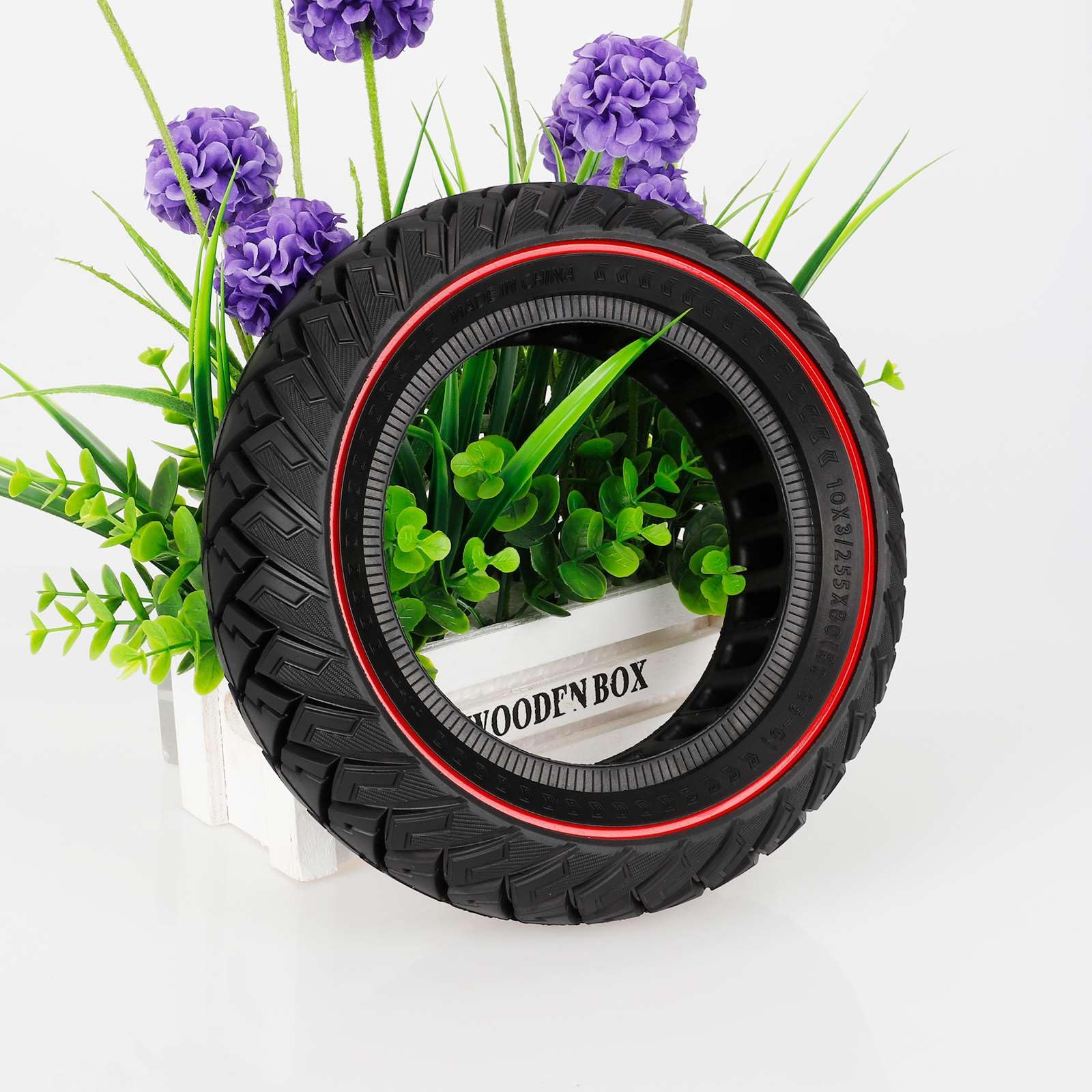 Pneu tout-terrain plein 10 x 3/255 x 80 (80/65-6) pour trottinette électrique Dualtron Zero 10X/Kaabo Wolf Warrior/Kaabo Mantis 10, pneu nid d'abeille sans air 10 pouces, antidérapant.