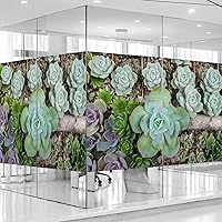 Vista 16 de Película de vidrieras verde y blanco para puertas de vidrio, película de privacidad esmerilada para ventana, calcomanías de vidrio estático