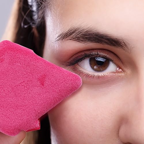 Miniatura 2 de Powder Puffs Daubigny 6 piezas de soplo de polvo facial suave triangular para polvo suelto, polvo mineral, polvo corporal, terciopelo, base