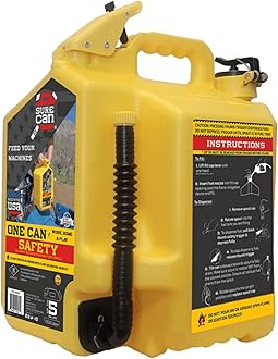 SureCan 5 Gallon Type II Storage Container – Self-Venting Spout & Thumb Trigger – Yellow