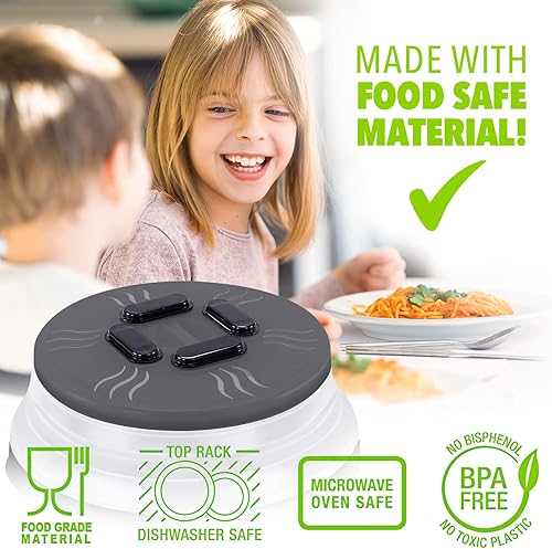 Miniatura 5 de Cubierta magnética para microondas para alimentos, cubierta de salpicaduras de microondas 11 y 12 cubiertas transparentes para platos para