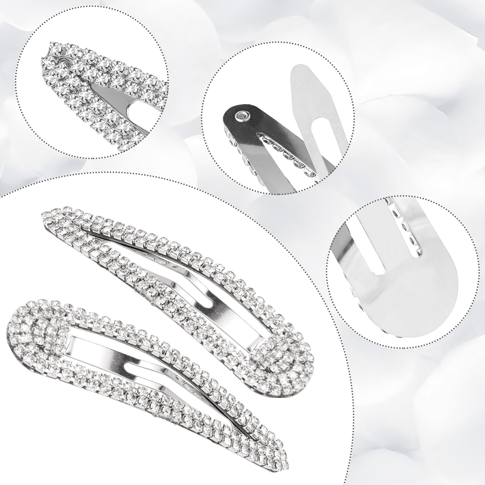 Amazon.com : HINZIC 4Pcs 3 Inch Rhinestone Hair Clips  display picture 3