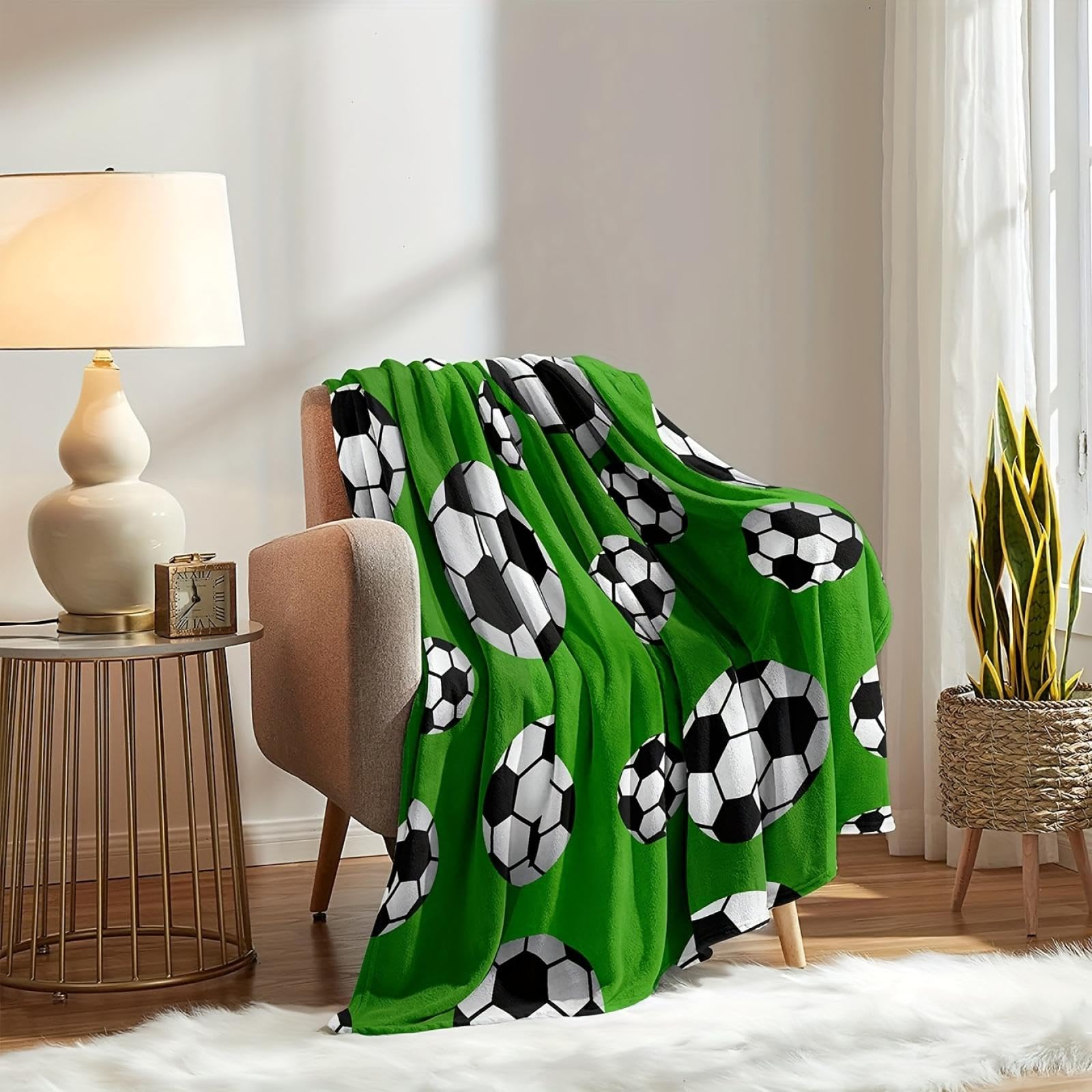 Couverture en flanelle de football plaid polaire polyester 80x80